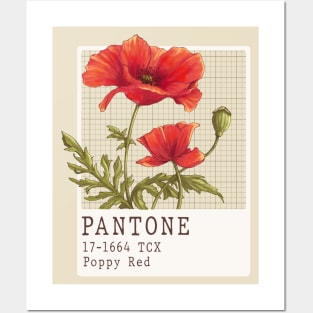 Pantone Poppy red flower Posters and Art